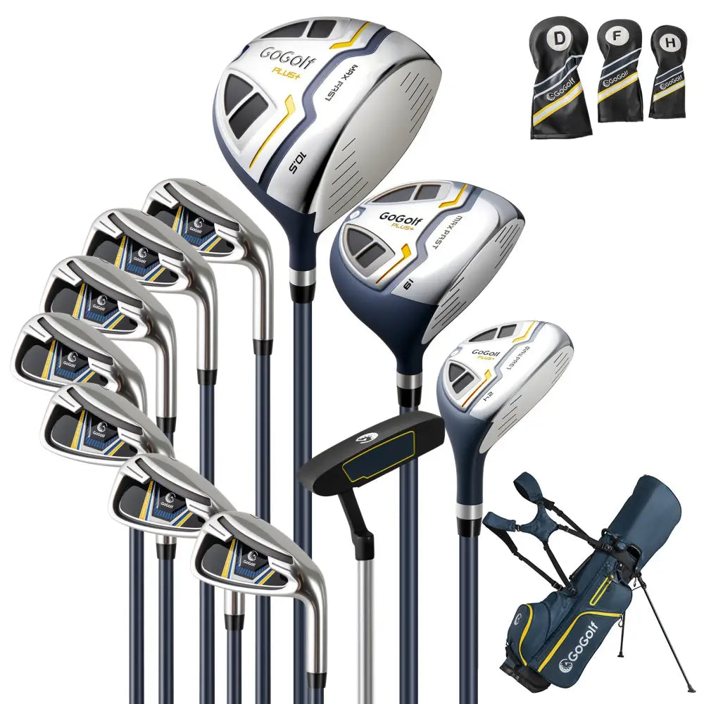 Men’s Complete Golf Clubs and Bag Set Right Handed-Yellow - Yellow - Golf