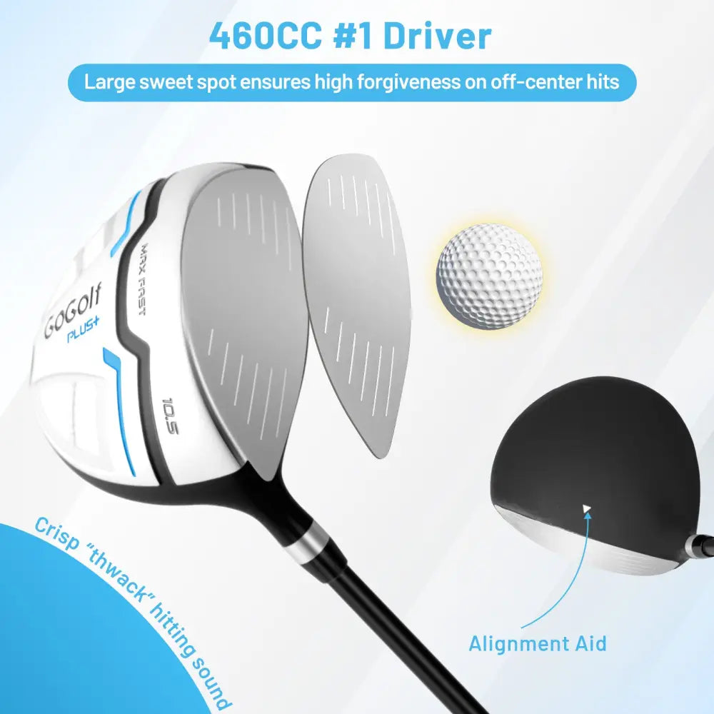 Men’s Complete Golf Clubs and Bag Set-White - White - Golf