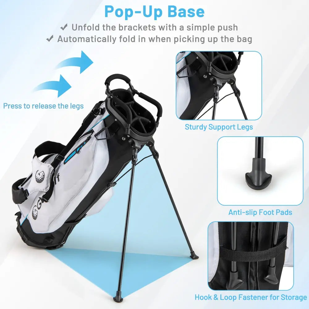Men’s Complete Golf Clubs and Bag Set-White - White - Golf