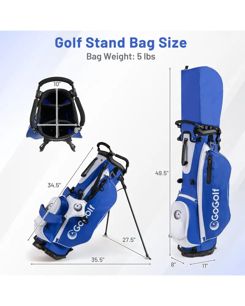Men’s Complete Golf Clubs and Bag Set with Headcovers and Putter-Blue - Blue - Golf
