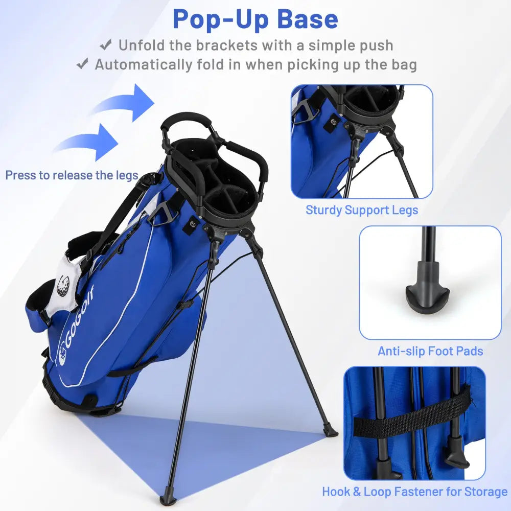Men’s Complete Golf Clubs and Bag Set with Headcovers and Putter-Blue - Blue - Golf