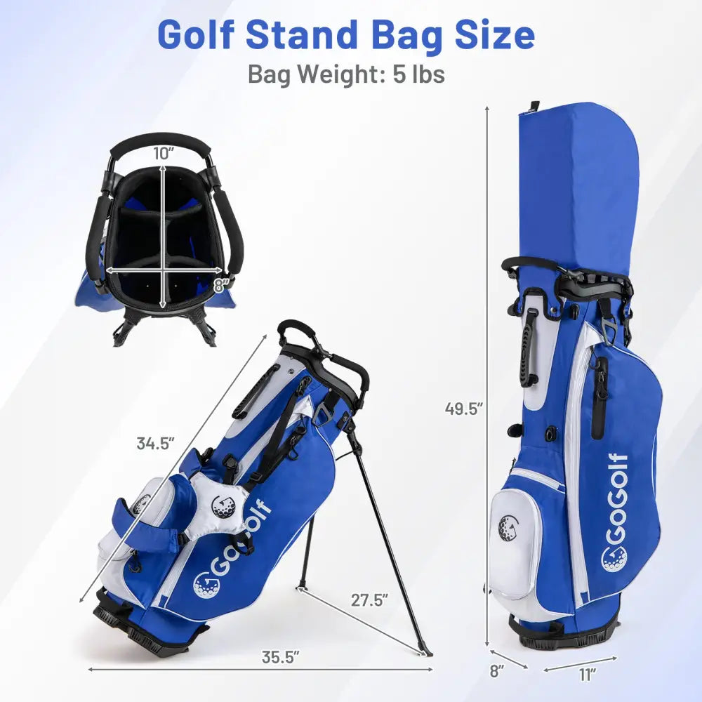 Men’s Complete Golf Clubs and Bag Set with Headcovers and Putter-Blue - Blue - Golf
