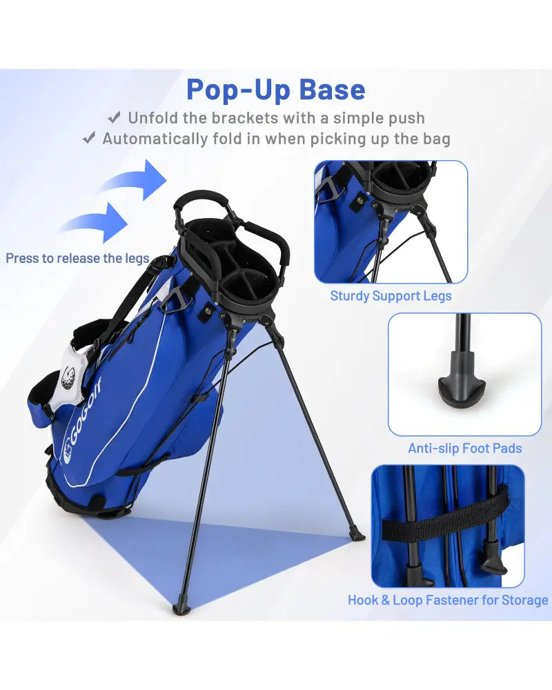 Men’s Complete Golf Clubs and Bag Set with Headcovers and Putter-Blue - Blue - Golf