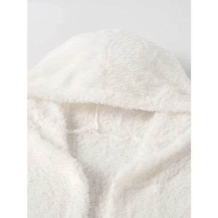 Men’s Thick Hooded Polyester Nightgown – Soft Home & Outdoor Bathrobe, Long‑Sleeved, Adjustable, Casual Robe for After Bathing - Oasis Home Essentials