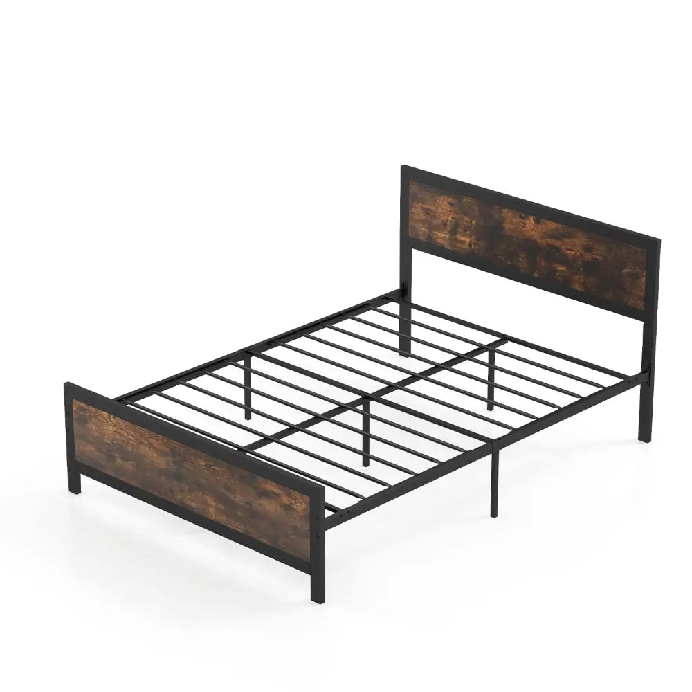 Metal Bed Frame with Headboard and Footboard-Full Size - Simple Bed Frame