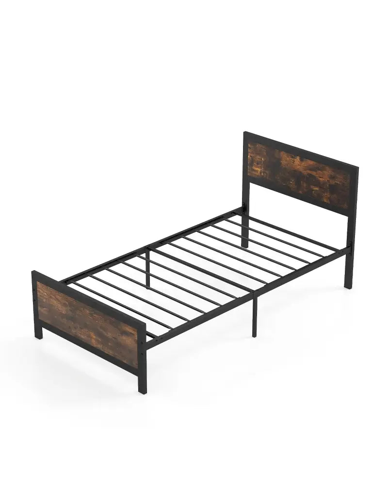 Metal Bed Frame with Headboard and Footboard-Twin Size - Simple Bed Frame