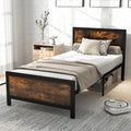 Metal Bed Frame with Headboard and Footboard-Twin Size - Simple Bed Frame