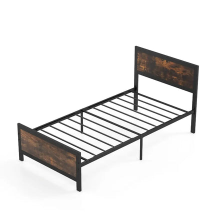 Metal Bed Frame with Headboard and Footboard-Twin Size - Simple Bed Frame