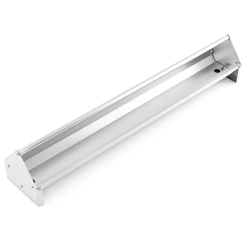 Metal Chicken Feeder Chicken Feeding Trough with Drainage Holes-Silver - Silver - Chicken Coops