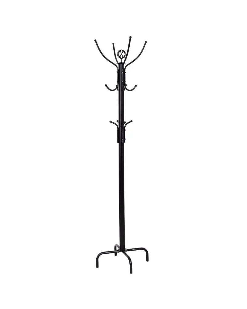 Metal Coat Rack with 12 Hooks - Black - Coat Racks & Hall Trees