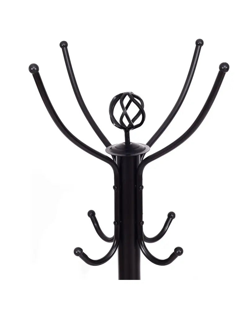 Metal Coat Rack with 12 Hooks - Black - Coat Racks & Hall Trees