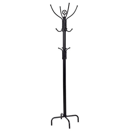 Metal Coat Rack with 12 Hooks - Black - Coat Racks & Hall Trees