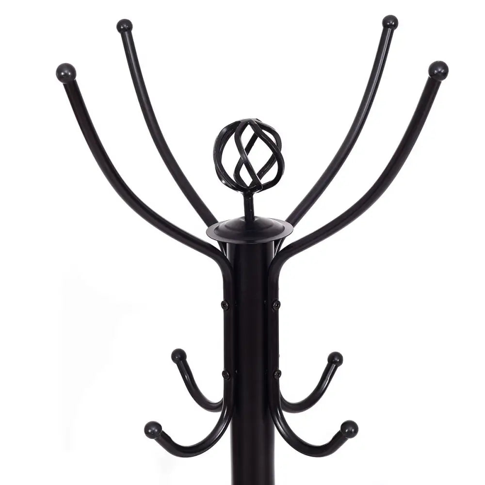 Metal Coat Rack with 12 Hooks - Black - Coat Racks & Hall Trees