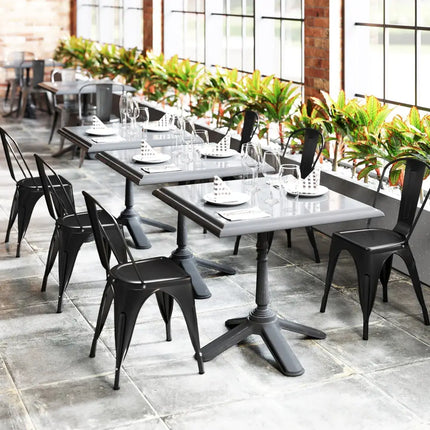 Metal Dining Chairs Set of 4 with Removable Backrest for Dining Room Restaurant Living Room-Black - Black - Dining