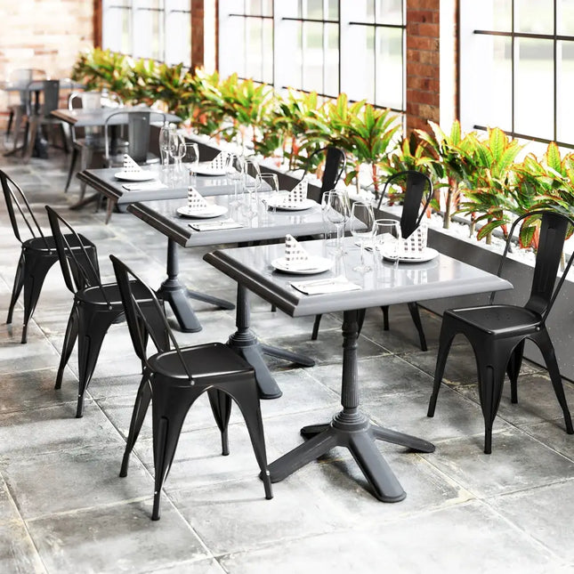 Metal Dining Chairs Set of 4 with Removable Backrest for Dining Room Restaurant Living Room-Black - Black - Dining
