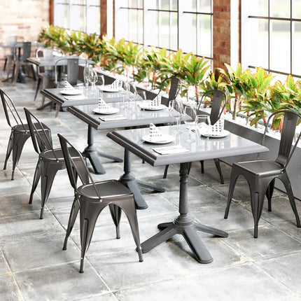 Metal Dining Chairs Set of 4 with Removable Backrest for Dining Room Restaurant Living Room-Gun - Gun - Dining Chairs