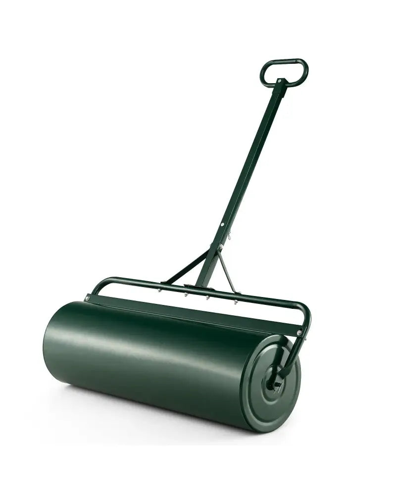 Metal Lawn Roller with Detachable Gripping Handle-Green - Green - Lawn Care Tools