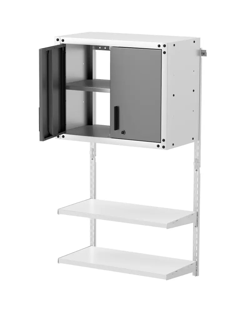 Metal Wall Cabinet with Lock and 3 Adjustable Shelves - Garages