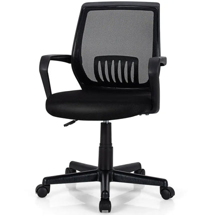 Mid-Back Mesh Height Adjustable Executive Chair with Lumbar Support - Black - Mesh Chairs