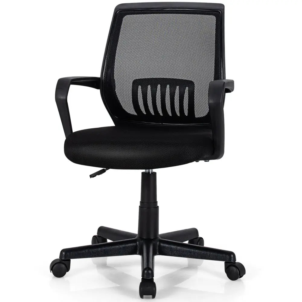 Mid-Back Mesh Height Adjustable Executive Chair with Lumbar Support - Black - Mesh Chairs