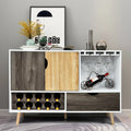 Mid-Century Buffet Sideboard Wooden Storage Cabinet - White - Sideboards Cabinets & Buffets