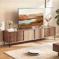 Mid Century Modern Entertainment Center with 4 Storage Cabinets for Living Room-Walnut - Walnut - Entertainment Centers