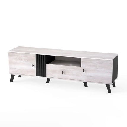 Mid Century Modern TV Stand Entertainment Center for 80’’ TVs-Oak - Oak - Entertainment Centers & TV Stands