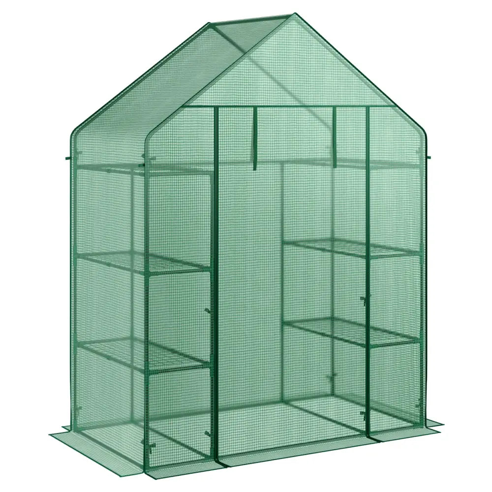 Mini Portable 4 Tier 8 Shelves Walk-in Plant Greenhouse - Green - Greenhouses