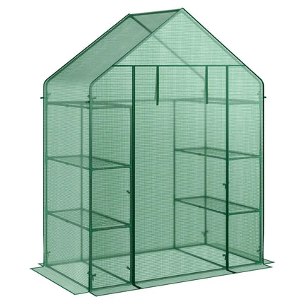 Mini Portable 4 Tier 8 Shelves Walk-in Plant Greenhouse - Green - Greenhouses