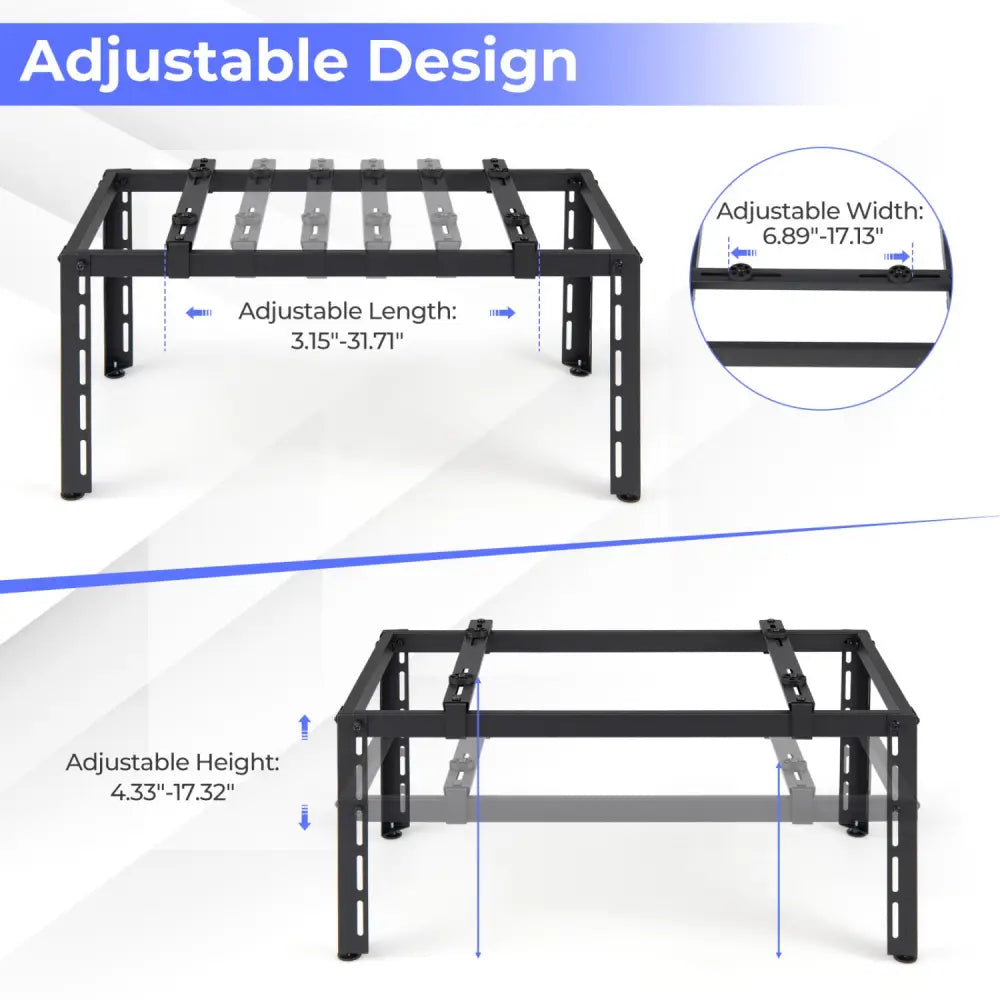 Mini Split Ground Stand Adjustable for 9000-36000 BTU Ductless Air Conditioners Heat Pump-Black - Black - Mini Split AC