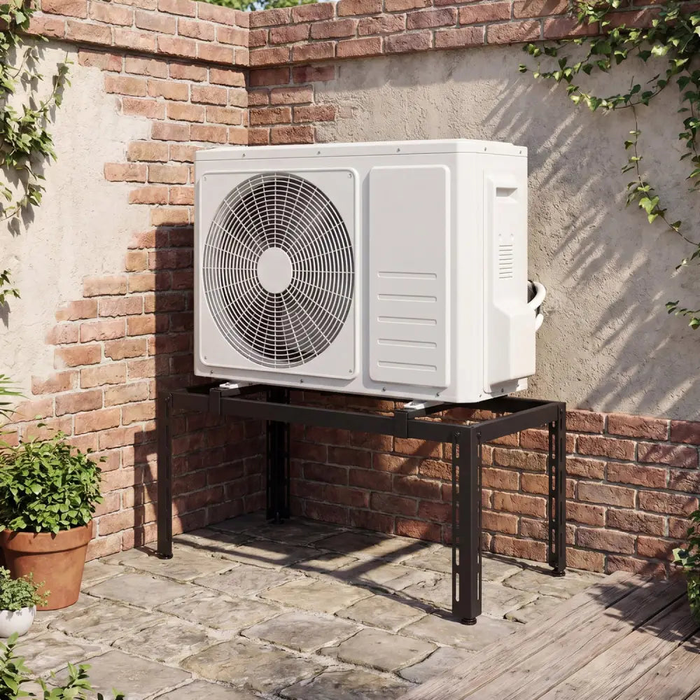 Mini Split Ground Stand Adjustable for 9000-36000 BTU Ductless Air Conditioners Heat Pump-Black - Black - Mini Split AC