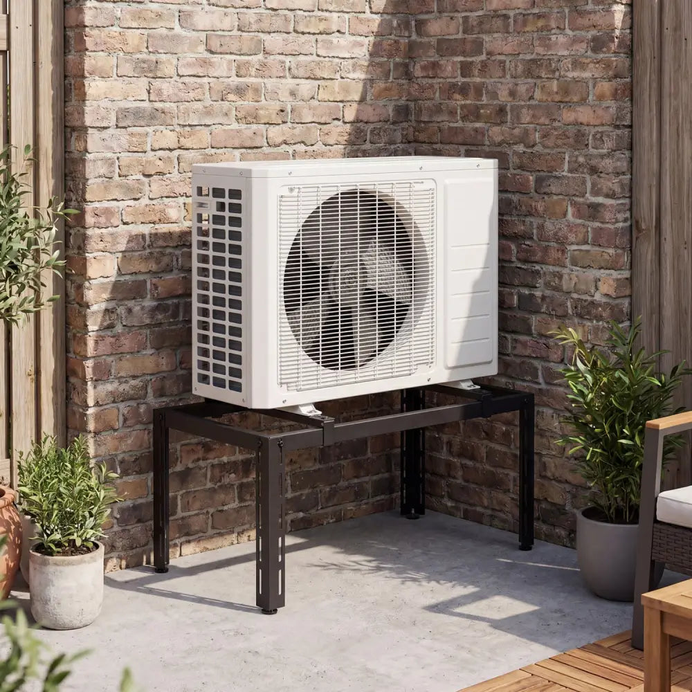 Mini Split Ground Stand Adjustable for 9000-36000 BTU Ductless Air Conditioners Heat Pump-Black - Black - Mini Split AC