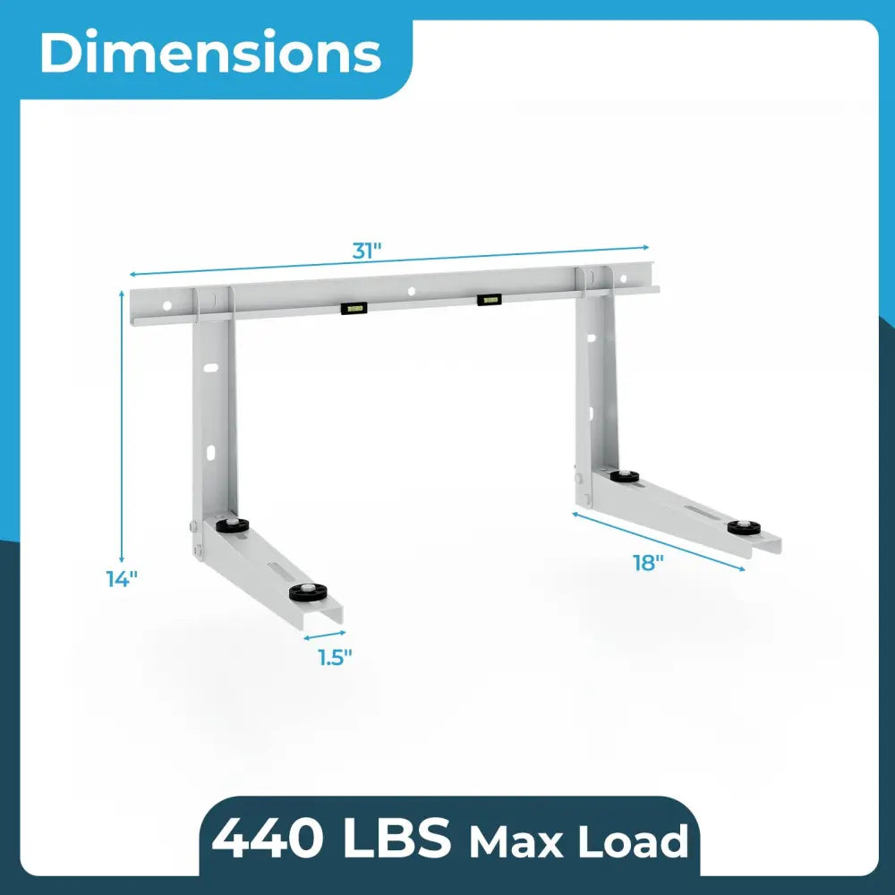 Mini Split Wall Mounting Bracket for 6000-12000 BTU Universal Ductless AC - Silver - Mini Split AC Parts & Accessories