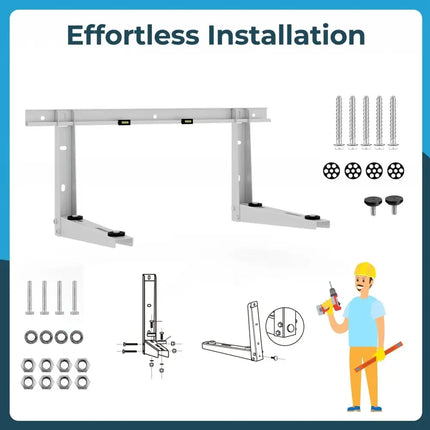 Costway mini-split AC mounting bracket kit with screws and installation guide for easy setup