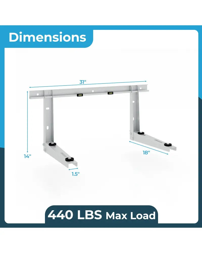 Mini Split Wall Mounting Bracket for 6000-12000 BTU Universal Ductless AC - Silver - Mini Split AC Parts & Accessories