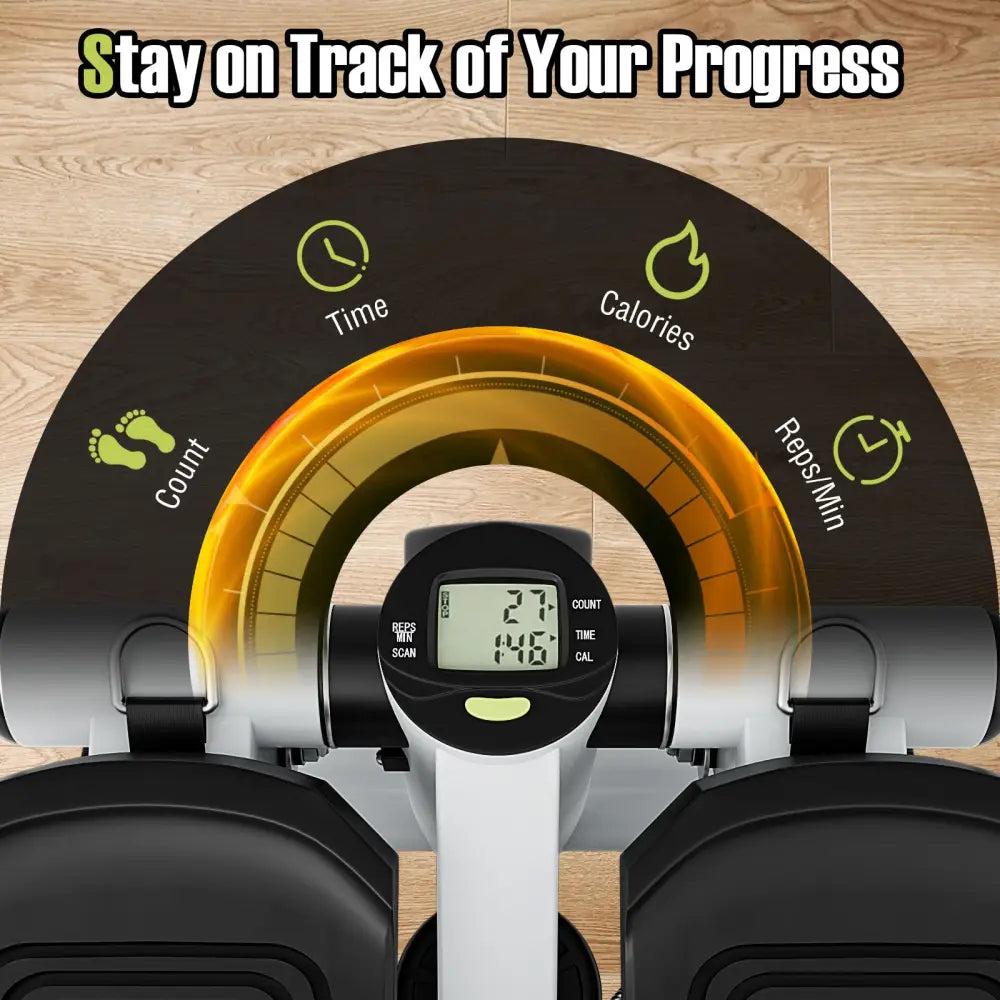Mini Stepper with Resistance Bands and Adjustable Height for Exercise at Home-White - White - Sport Equipments