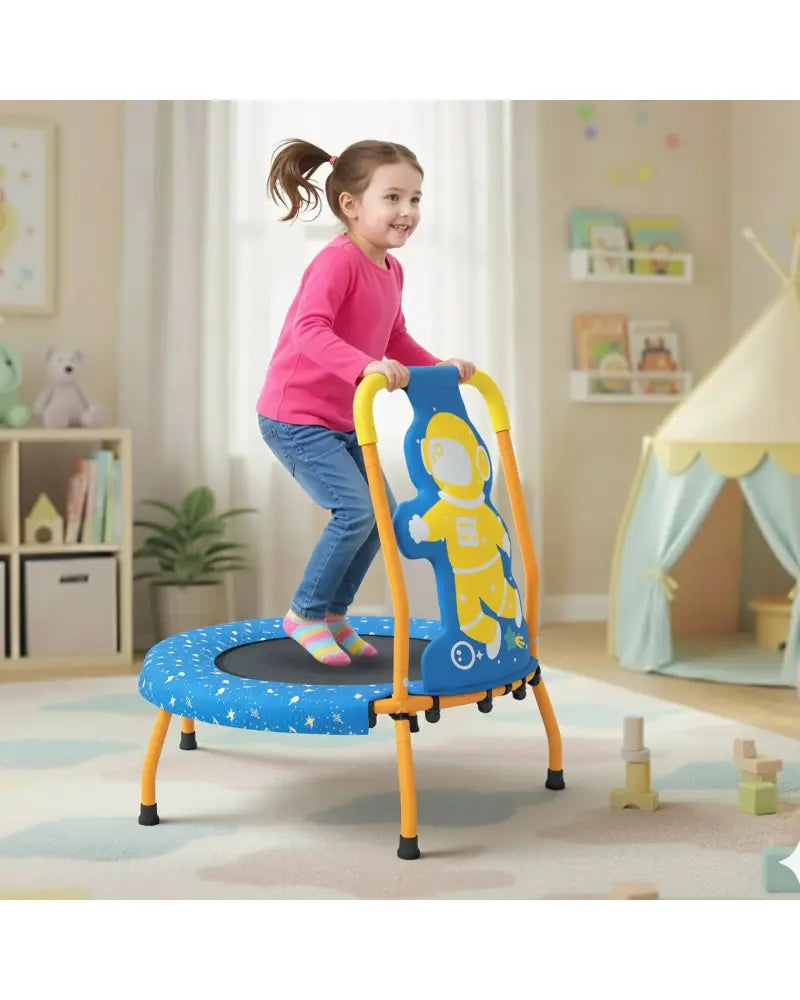 Mini Trampoline for Toddlers with Foam Padded Handle and Safety Padded Cover-Blue - Blue - Trampolines