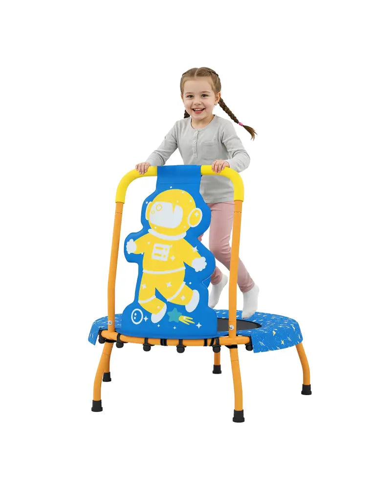 Mini Trampoline for Toddlers with Foam Padded Handle and Safety Padded Cover-Blue - Blue - Trampolines