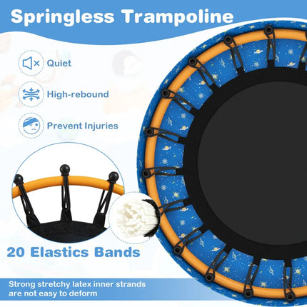 Mini Trampoline for Toddlers with Foam Padded Handle and Safety Padded Cover-Blue - Blue - Trampolines