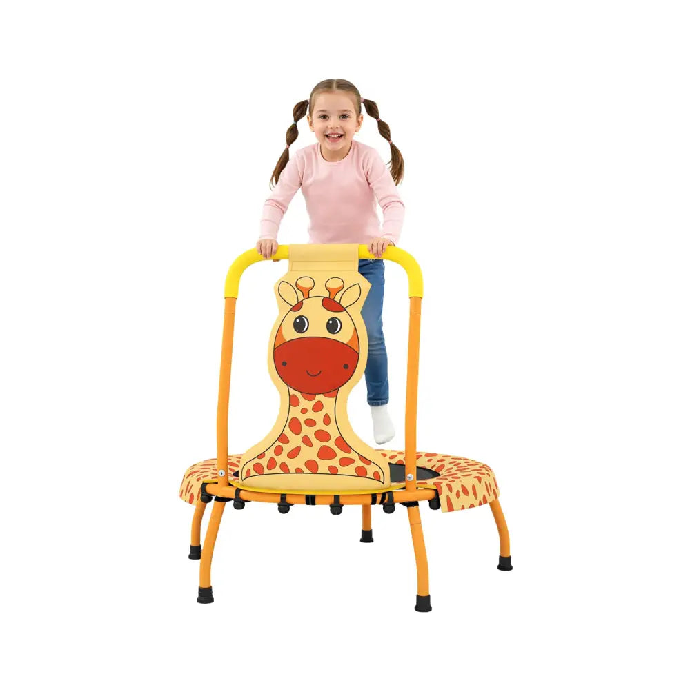 Mini Trampoline for Toddlers with Foam Padded Handle and Safety Padded Cover-Orange - Orange - Trampolines