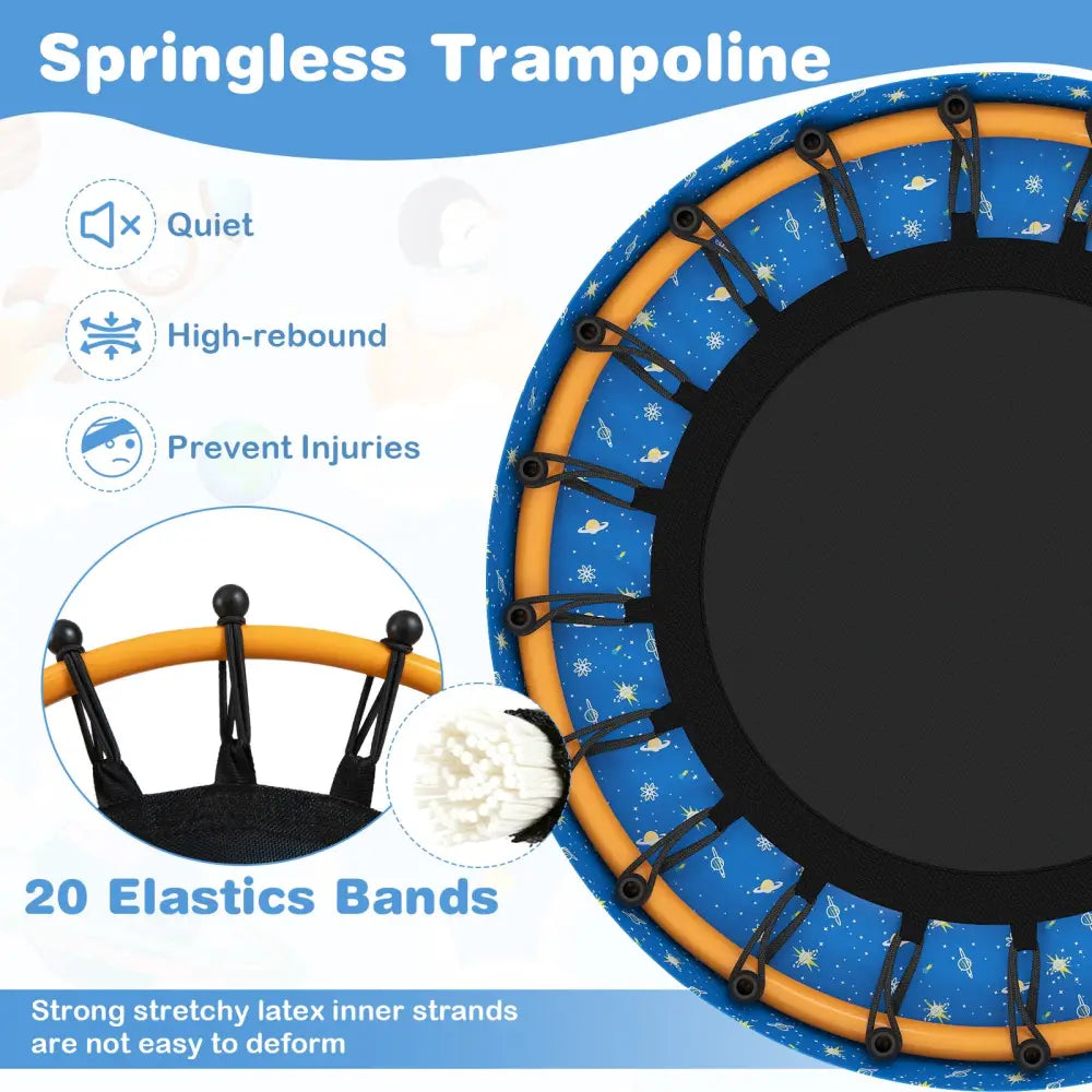 Mini Trampoline for Toddlers with Foam Padded Handle and Safety Padded Cover-Blue - Blue - Trampolines