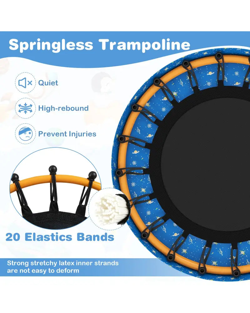 Mini Trampoline for Toddlers with Foam Padded Handle and Safety Padded Cover-Blue - Blue - Trampolines