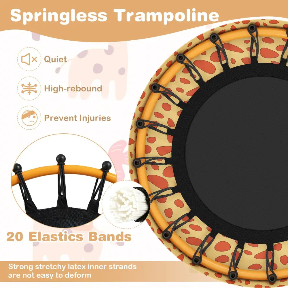 Mini Trampoline for Toddlers with Foam Padded Handle and Safety Padded Cover-Orange - Orange - Trampolines