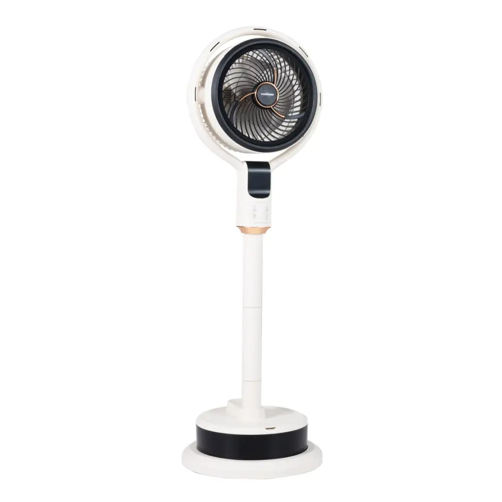 Misting Pedestal Fan Air Circulator with 90° Auto Oscillation Floor Standing Fan with 8 Speeds-White - White - Fans