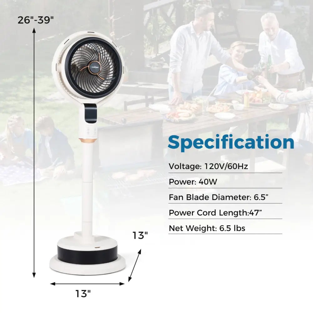 Misting Pedestal Fan Air Circulator with 90° Auto Oscillation Floor Standing Fan with 8 Speeds-White - White - Fans