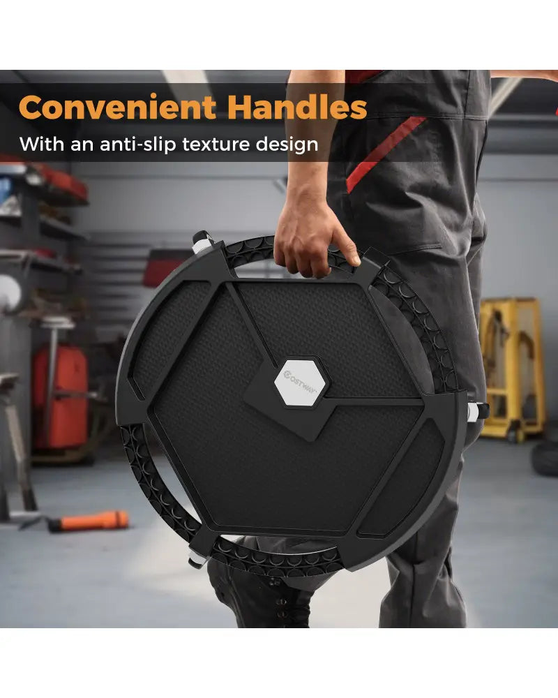 Mobile Automotive Tool Creeper with 3 Swivel Casters and 4 Compartments-Black - Black - Garages