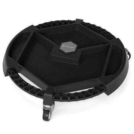 Mobile Automotive Tool Creeper with 3 Swivel Casters and 4 Compartments-Black - Black - Garages