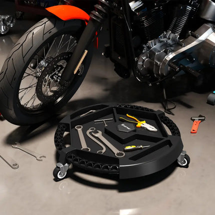 Mobile Automotive Tool Creeper with 3 Swivel Casters and 4 Compartments-Black - Black - Garages