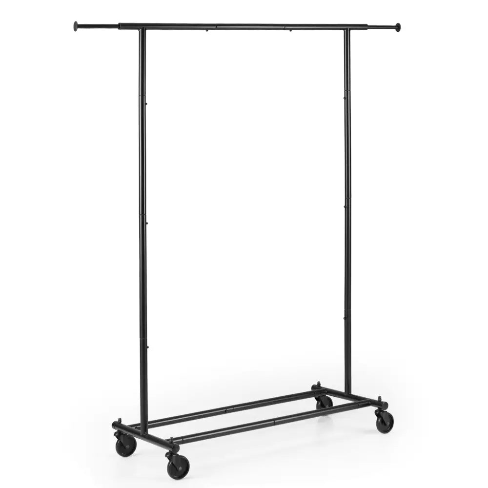 Mobile Garment Rack with Extendable Rods Heavy-Duty Metal Clothes Stand on Wheels - Clothing & Closet Storage