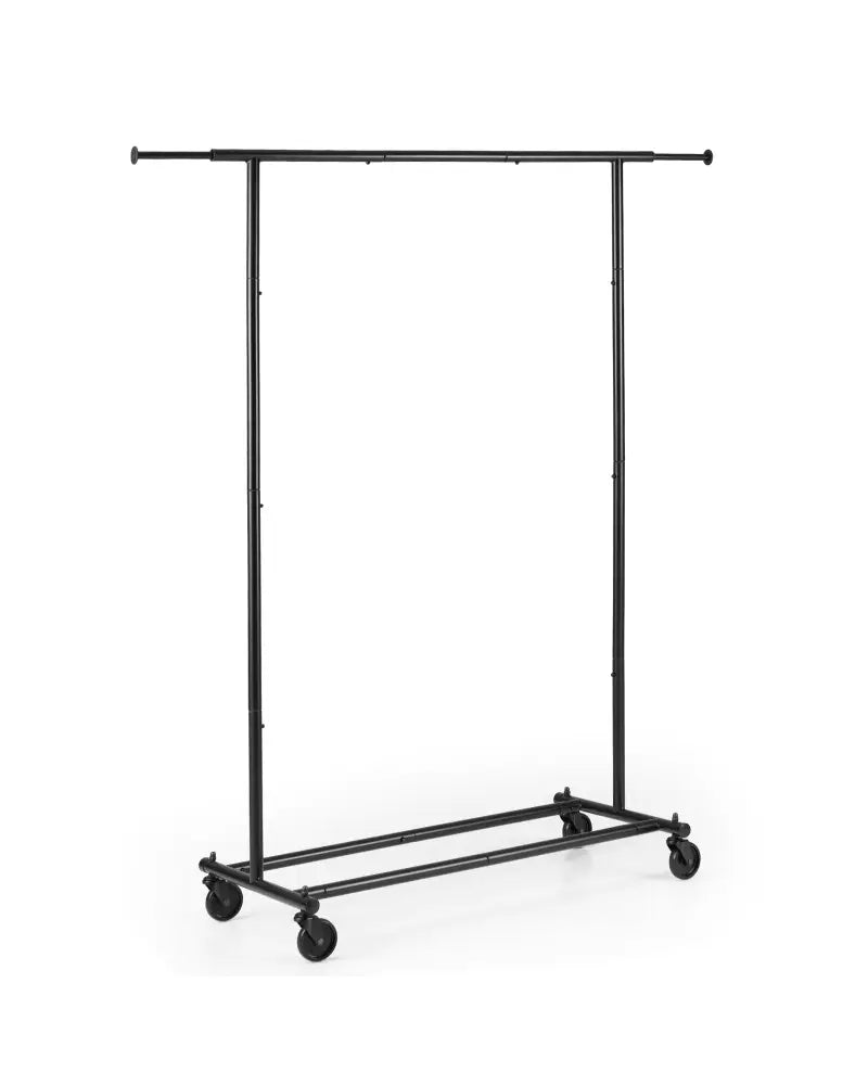 Mobile Garment Rack with Extendable Rods Heavy-Duty Metal Clothes Stand on Wheels - Clothing & Closet Storage